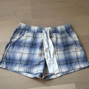 NWOT Hollister Blue Flannel Pajama Shorts Size XS